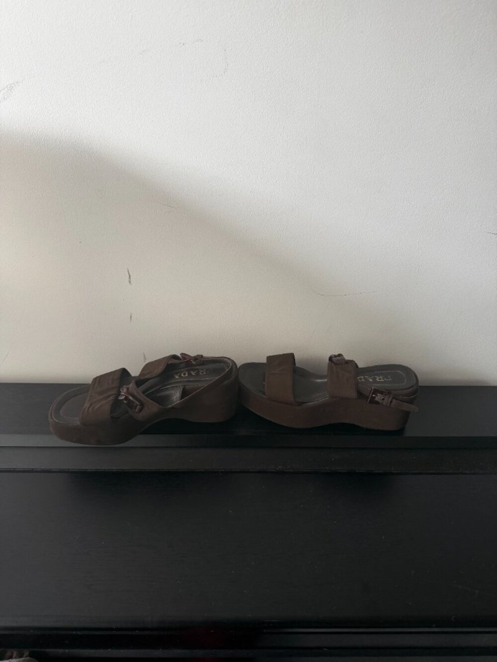 Prada Brown Platform Sandals w/ Logo Hardware | Size 39 - Picture 4 of 8